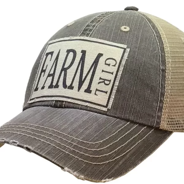Farm Girl Distressed Trucker Cap